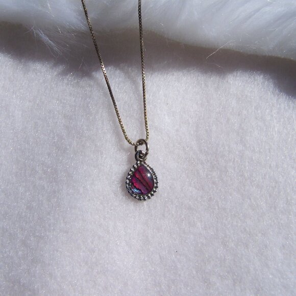 Purple Teardrop Stone Necklace - Picture 1 of 3